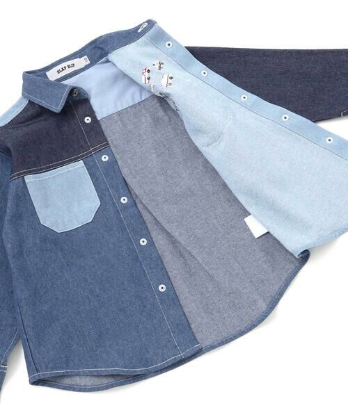 SLAP SLIP / スラップ スリップ シャツ・ブラウス | はたらくくるま刺しゅう胸ポケット切り替えデザインシャツ(80~130cm) | 詳細8