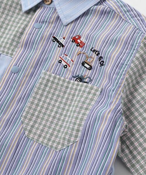 SLAP SLIP / スラップ スリップ シャツ・ブラウス | はたらくくるま刺しゅう胸ポケット切り替えデザインシャツ(80~130cm) | 詳細17