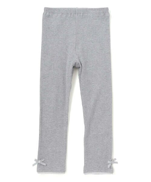 SLAP SLIP / スラップ スリップ レギンス・スパッツ | 裾レースリボンレギンス(80~130cm)（グレー）