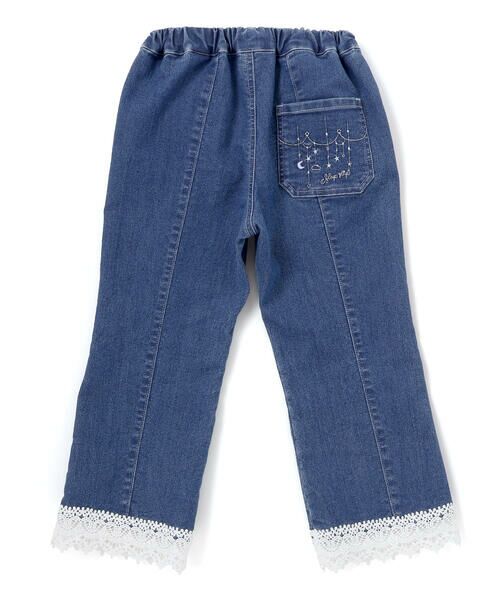 SLAP SLIP / スラップ スリップ デニムパンツ | 裾レースチャーム刺しゅう9分丈デニム(90~130cm) | 詳細4