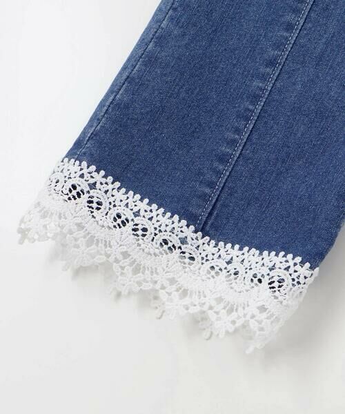 SLAP SLIP / スラップ スリップ デニムパンツ | 裾レースチャーム刺しゅう9分丈デニム(90~130cm) | 詳細7
