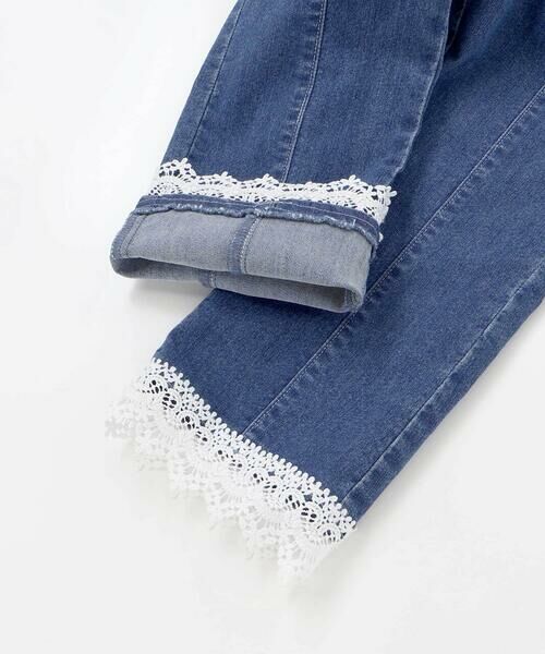 SLAP SLIP / スラップ スリップ デニムパンツ | 裾レースチャーム刺しゅう9分丈デニム(90~130cm) | 詳細8