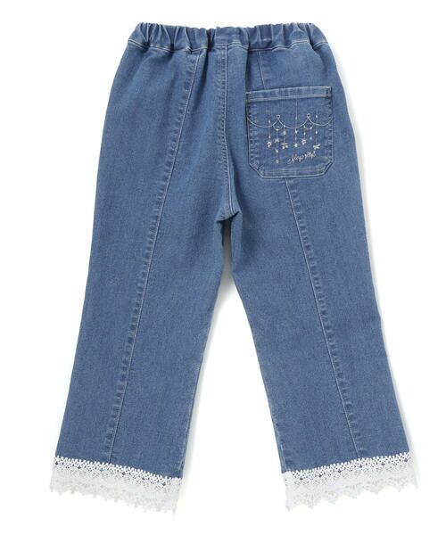 SLAP SLIP / スラップ スリップ デニムパンツ | 裾レースチャーム刺しゅう9分丈デニム(90~130cm) | 詳細12
