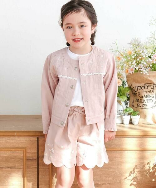 SLAP SLIP / スラップ スリップ ショート・ハーフ・半端丈パンツ | キラキラプリント裾スカラップリボン付きショートパンツ(90~130cm) | 詳細1