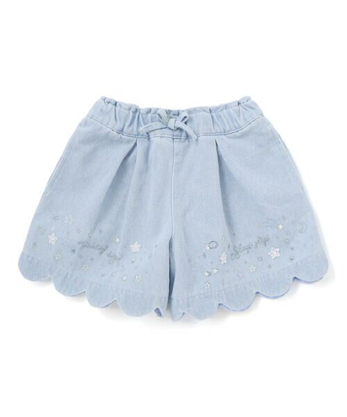 SLAP SLIP / スラップ スリップ ショート・ハーフ・半端丈パンツ | キラキラプリント裾スカラップリボン付きショートパンツ(90~130cm) | 詳細12