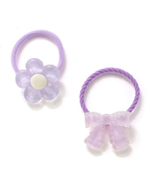 SLAP SLIP / スラップ スリップ ヘアゴム・シュシュ | ぷっくりつるつるモチーフ花＆リボンヘアゴム2点セット | 詳細17
