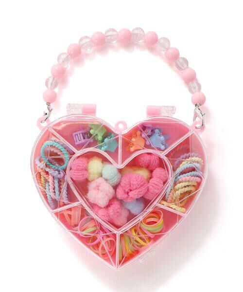 SLAP SLIP / スラップ スリップ ヘアゴム・シュシュ | ハートミラーケース付きヘアアクセサリーセット | 詳細1