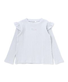 SLAP SLIP / スラップ スリップ Tシャツ | 肩フリルキラッとラメ刺しゅう長袖Tシャツ(80~130cm)