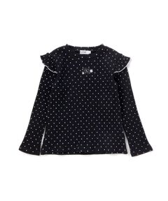 SLAP SLIP / スラップ スリップ Tシャツ | 肩フリルキラッとラメ刺しゅう長袖Tシャツ(80~130cm)