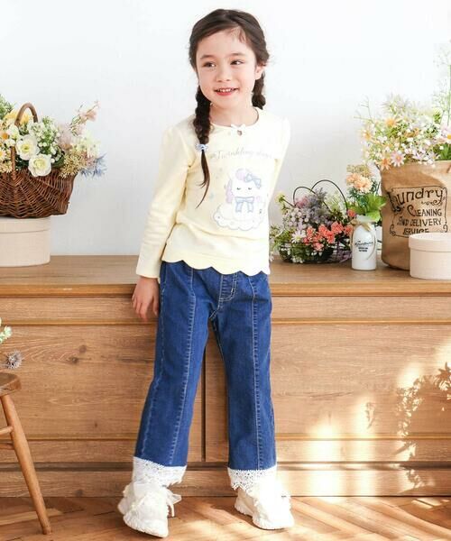 SLAP SLIP / スラップ スリップ Tシャツ | ユニコーンウサギアニマルモチーフ裾スカラップ長袖Tシャツ(80~130cm) | 詳細2