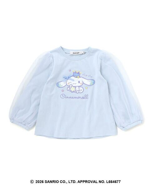 SLAP SLIP / スラップ スリップ Tシャツ | シナモロールポムポムプリンフロントプリント袖チュールTシャツ(80~130cm) | 詳細4