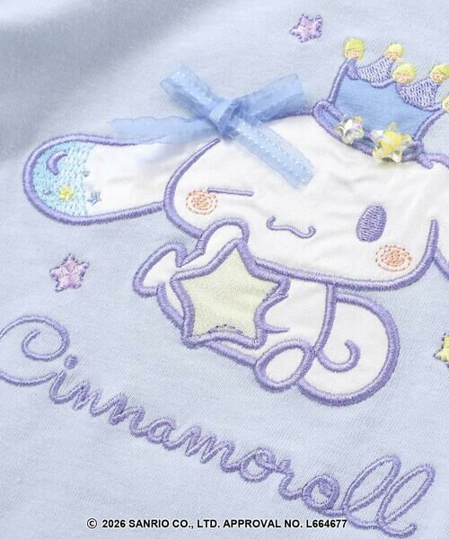 SLAP SLIP / スラップ スリップ Tシャツ | シナモロールポムポムプリンフロントプリント袖チュールTシャツ(80~130cm) | 詳細8