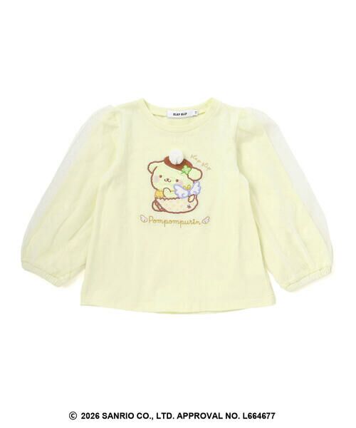 SLAP SLIP / スラップ スリップ Tシャツ | シナモロールポムポムプリンフロントプリント袖チュールTシャツ(80~130cm) | 詳細11