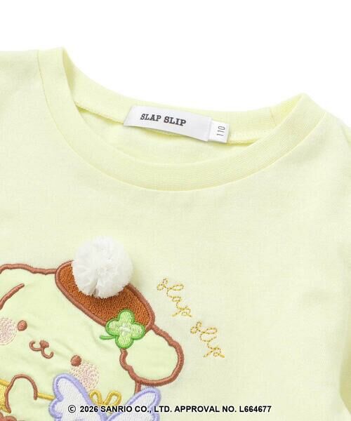 SLAP SLIP / スラップ スリップ Tシャツ | シナモロールポムポムプリンフロントプリント袖チュールTシャツ(80~130cm) | 詳細12