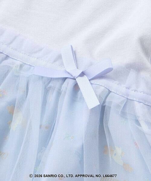 SLAP SLIP / スラップ スリップ ミニ丈・ひざ丈ワンピース | 【シナモロール/ポムポムプリン×SLAPSLIP】総柄プリントふわっとチュールフレアワンピース(90~130cm) | 詳細7