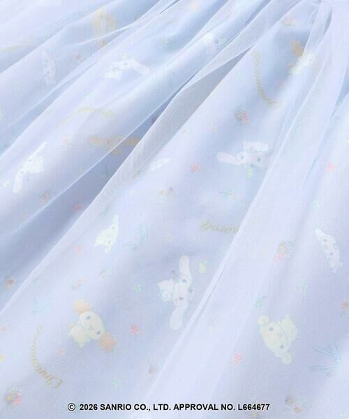 SLAP SLIP / スラップ スリップ ミニ丈・ひざ丈ワンピース | 【シナモロール/ポムポムプリン×SLAPSLIP】総柄プリントふわっとチュールフレアワンピース(90~130cm) | 詳細8