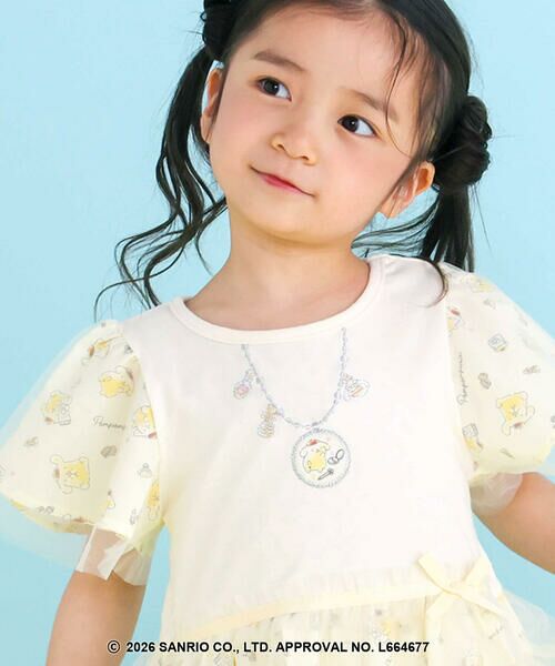 SLAP SLIP / スラップ スリップ ミニ丈・ひざ丈ワンピース | 【シナモロール/ポムポムプリン×SLAPSLIP】総柄プリントふわっとチュールフレアワンピース(90~130cm) | 詳細13