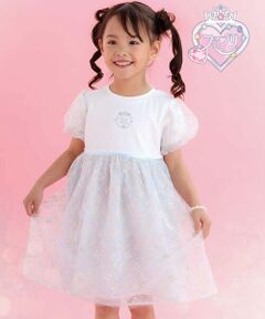 SLAP SLIP / スラップ スリップ ミニ丈・ひざ丈ワンピース | 【スラプリ/お揃い】スパンコールチュールレース天竺ワンピース(80~130cm)