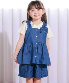 SLAP SLIP / スラップ スリップ その他トップス | ラメデニムビスチェ&ショートパンツセットアップ(90~130cm)