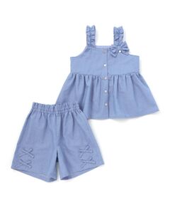 SLAP SLIP / スラップ スリップ その他トップス | ラメデニムビスチェ&ショートパンツセットアップ(90~130cm)