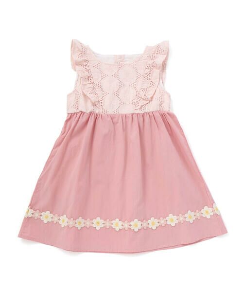 SLAP SLIP / スラップ スリップ ミニ丈・ひざ丈ワンピース | レース切り替え花柄ジャンパースカート(90~130cm) | 詳細3