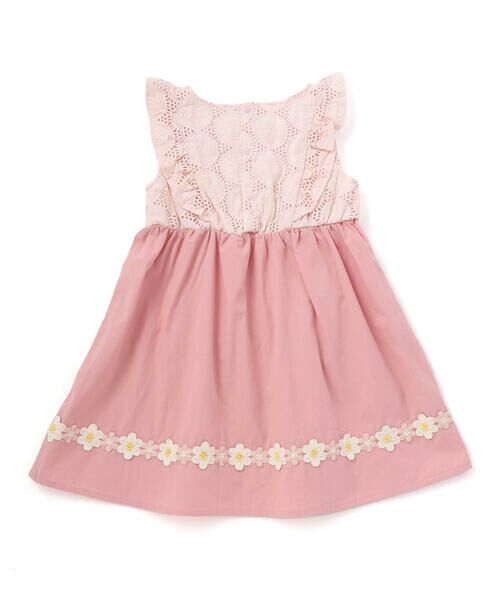 SLAP SLIP / スラップ スリップ ミニ丈・ひざ丈ワンピース | レース切り替え花柄ジャンパースカート(90~130cm) | 詳細4