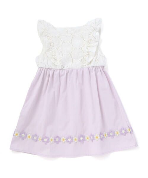 SLAP SLIP / スラップ スリップ ミニ丈・ひざ丈ワンピース | レース切り替え花柄ジャンパースカート(90~130cm) | 詳細8