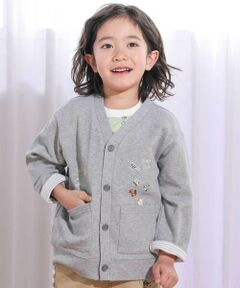 SLAP SLIP / スラップ スリップ ノーカラージャケット | 袖裏ボーダーVネックカーディガン(80~130cm)