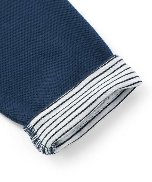 SLAP SLIP / スラップ スリップ ノーカラージャケット | 袖裏ボーダーVネックカーディガン(80~130cm) | 詳細9