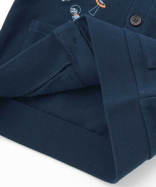 SLAP SLIP / スラップ スリップ ノーカラージャケット | 袖裏ボーダーVネックカーディガン(80~130cm) | 詳細11