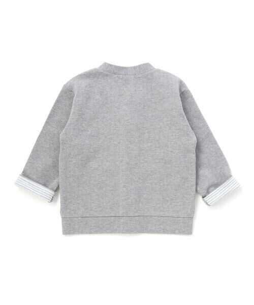 SLAP SLIP / スラップ スリップ ノーカラージャケット | 袖裏ボーダーVネックカーディガン(80~130cm) | 詳細16