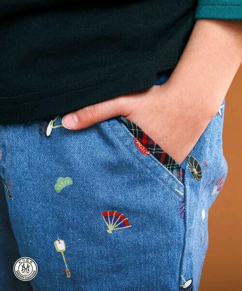SLAP SLIP / スラップ スリップ その他パンツ | 【歌舞伎コラボ】総柄7分丈デニムパンツ(80~130cm) | 詳細3