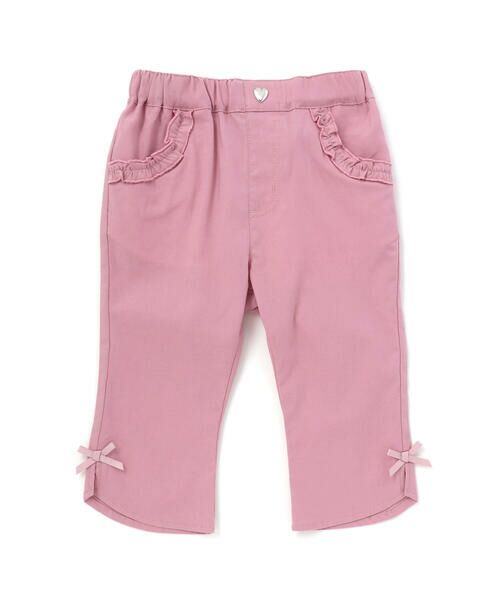 SLAP SLIP / スラップ スリップ ショート・ハーフ・半端丈パンツ | 裾フレア7分丈ストレッチツイルパンツ(80~130cm)（ピンク）