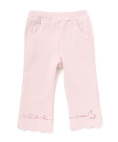 SLAP SLIP / スラップ スリップ その他パンツ | 裾スカラップハートウサギ・イヌ・クマ刺しゅう7分丈パンツ(80~120cm)