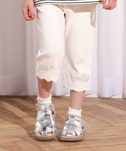 SLAP SLIP / スラップ スリップ その他パンツ | 裾スカラップハートウサギ・イヌ・クマ刺しゅう7分丈パンツ(80~120cm) | 詳細3