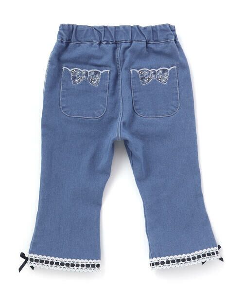 SLAP SLIP / スラップ スリップ その他パンツ | 裾レースウエストフリル7分丈デニムニットパンツ(80~130cm) | 詳細1