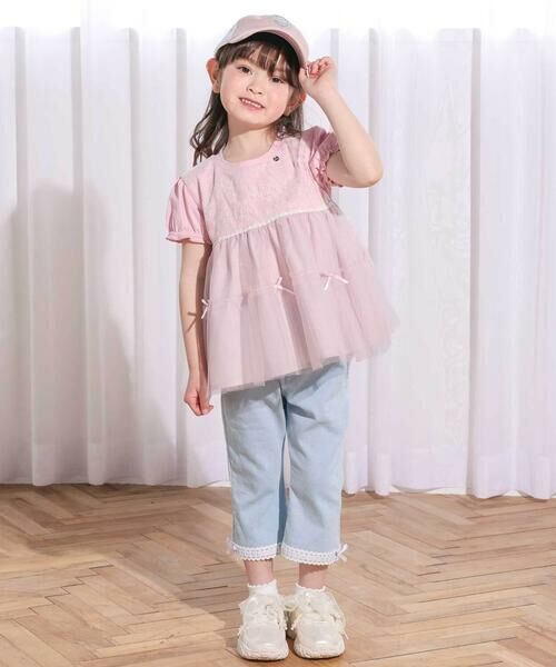 SLAP SLIP / スラップ スリップ その他パンツ | 裾レースウエストフリル7分丈デニムニットパンツ(80~130cm) | 詳細11