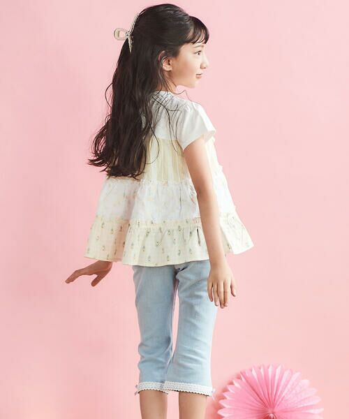 SLAP SLIP / スラップ スリップ その他パンツ | 裾レースウエストフリル7分丈デニムニットパンツ(80~130cm) | 詳細14