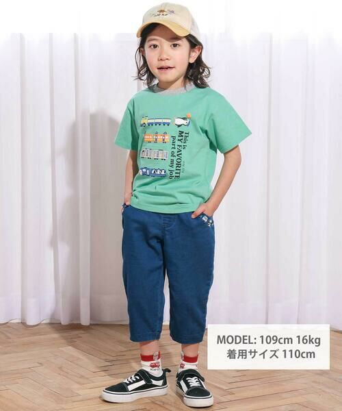 SLAP SLIP / スラップ スリップ その他パンツ | ポケット電車刺しゅう7分丈デニムパンツ(80~130cm) | 詳細1