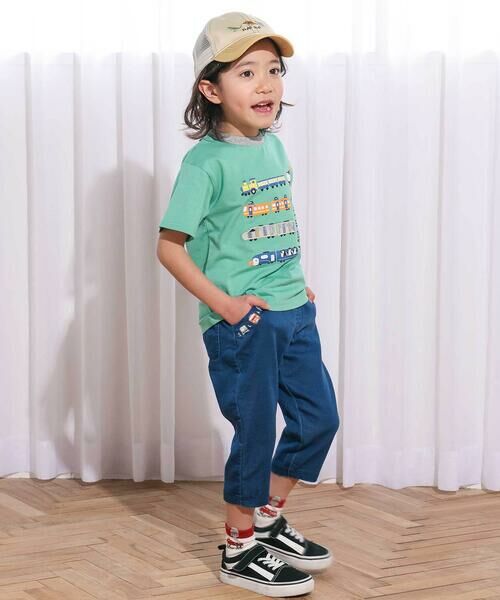 SLAP SLIP / スラップ スリップ その他パンツ | ポケット電車刺しゅう7分丈デニムパンツ(80~130cm) | 詳細2