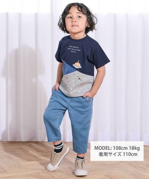 SLAP SLIP / スラップ スリップ その他パンツ | ポケット電車刺しゅう7分丈デニムパンツ(80~130cm) | 詳細7