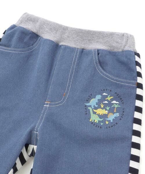 SLAP SLIP / スラップ スリップ ショート・ハーフ・半端丈パンツ | デニムニット&ストレッチツイル前後切り替え6分丈パンツ(80~130cm) | 詳細5