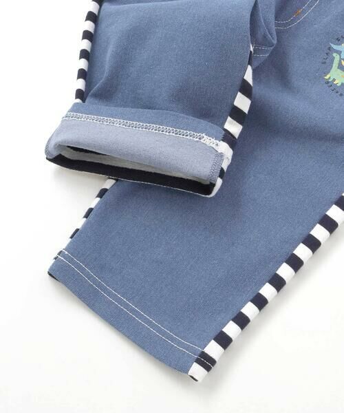 SLAP SLIP / スラップ スリップ ショート・ハーフ・半端丈パンツ | デニムニット&ストレッチツイル前後切り替え6分丈パンツ(80~130cm) | 詳細9