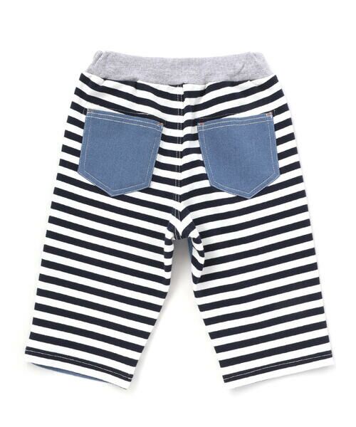 SLAP SLIP / スラップ スリップ ショート・ハーフ・半端丈パンツ | デニムニット&ストレッチツイル前後切り替え6分丈パンツ(80~130cm) | 詳細4
