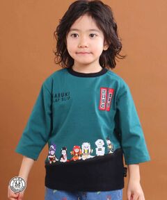 SLAP SLIP / スラップ スリップ Tシャツ | 【歌舞伎コラボ】ネコ歌舞伎切り替え7分丈天竺Ｔシャツ(80~130cm)