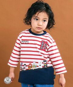 SLAP SLIP / スラップ スリップ Tシャツ | 【歌舞伎コラボ】ネコ歌舞伎切り替え7分丈天竺Ｔシャツ(80~130cm)