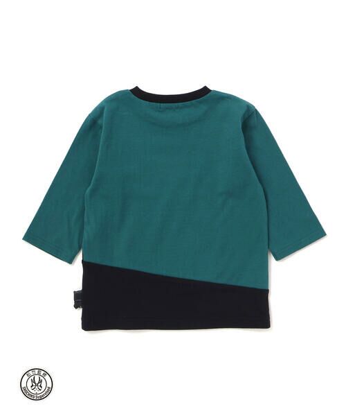 SLAP SLIP / スラップ スリップ Tシャツ | 【歌舞伎コラボ】ネコ歌舞伎切り替え7分丈天竺Ｔシャツ(80~130cm) | 詳細5