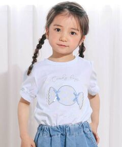 SLAP SLIP / スラップ スリップ Tシャツ | 【お揃い】モチーフパッチ刺しゅうリボンスリーブ半袖Tシャツ(80~130cm)