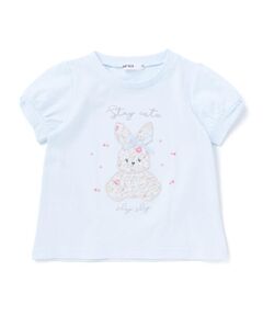 SLAP SLIP / スラップ スリップ Tシャツ | 【お揃い】モチーフパッチ刺しゅうリボンスリーブ半袖Tシャツ(80~130cm)