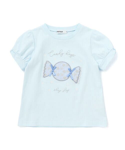 SLAP SLIP / スラップ スリップ Tシャツ | 【お揃い】モチーフパッチ刺しゅうリボンスリーブ半袖Tシャツ(80~130cm) | 詳細6